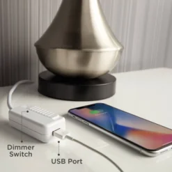 Vienna Full Spectrum Modern Table Lamp 26 1/2" High With USB Dimmer Stacked Crystal Spheres White Drum Shade For Bedroom Living Room Desk Bedside -Home Decoration Shop GUEST ebc0f417 de2e 4349 b9ed c3ead5843cdf