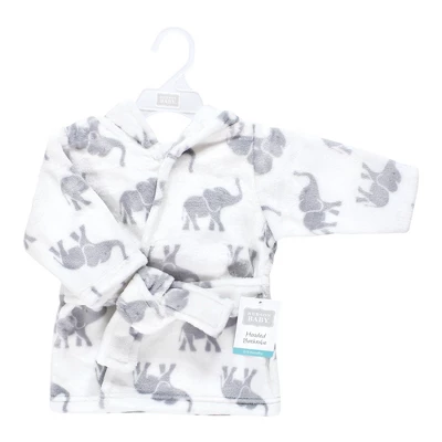 Hudson Baby Unisex Baby Plush Animal Face Bathrobe, Gray Elephant, 0-9 Months 3 Hudson Baby Unisex Baby Plush Animal Face Bathrobe, Gray Elephant, 0-9 Months