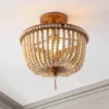 14" LED 3-Light Allie Wood Bead/Iron Pendant Antique Gold/Taupe - JONATHAN Y -Home Decoration Shop GUEST eec9fd30 9c03 449c af35 ef6a824206ac
