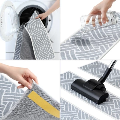 SussexHome Diamond Design Cotton Anti-Slip Stair Treads, 9” X 28“ 8 SussexHome Diamond Design Cotton Anti-Slip Stair Treads, 9” X 28“ - Image 6