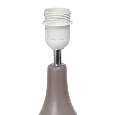 18.11" Traditional Standard Ceramic Dewdrop Table Desk Lamp With Matching Fabric Shade Gray - Creekwood Home 4 18.11" Traditional Standard Ceramic Dewdrop Table Desk Lamp With Matching Fabric Shade Gray - Creekwood Home - Image 2