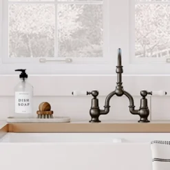 Sweet Water Decor Clear Glass White Text Label Dish Soap Dispenser - 16oz -Home Decoration Shop GUEST f2ae6833 ec7d 4afe a314 3a70b4b04794