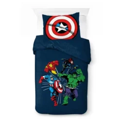 Saturday Park Marvel Comics Avengers Invincible 100% Organic Cotton Duvet Cover & Sham Set