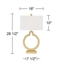 360 Lighting Modern Table Lamps 28 1/2" Tall Set Of 2 With USB Charging Port Brushed Gold Open Ring White Shade For Bedroom Living Room House Bedside -Home Decoration Shop GUEST f57d310e b52e 49a9 a0c6 4eb8b401ccdc