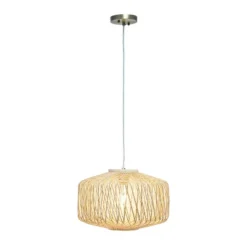 Circular Rattan Pendant Light Beige - Lalia Home