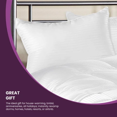 Traditional 1cm Stripe Microfiber Down Alternative 2-Piece Pillow Set - Blue Nile Mills 8 Traditional 1cm Stripe Microfiber Down Alternative 2-Piece Pillow Set - Blue Nile Mills - Image 6