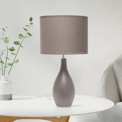 18.11" Traditional Standard Ceramic Dewdrop Table Desk Lamp With Matching Fabric Shade Gray - Creekwood Home 8 18.11" Traditional Standard Ceramic Dewdrop Table Desk Lamp With Matching Fabric Shade Gray - Creekwood Home - Image 6
