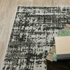Trinity Distressed Abstract Patio Area Rug Black/Beige - Captiv8e Designs -Home Decoration Shop GUEST ffd3e5db d669 4d6f b326 45f28c482739